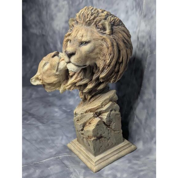 Vintage Mill Creek Studio Lion Lioness Sculpture Statue Signed Slockbower - Picture 2 of 13